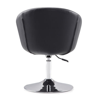 Manhattan Comfort - Hopper Faux Leather Accent Chair with Metal Legs in Black and Polished Chrome - AC036-BK veiw 6