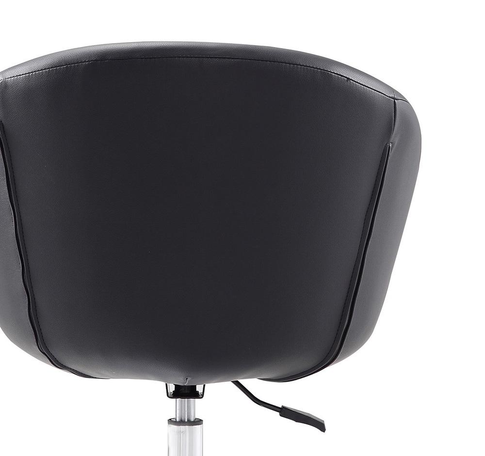 Manhattan Comfort - Hopper Faux Leather Accent Chair with Metal Legs in Black and Polished Chrome - AC036-BK veiw 7