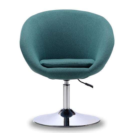 Manhattan Comfort - Hopper Twill Accent Chair with Metal Legs in Sky Blue and Polished Chrome - AC036-SB veiw 1
