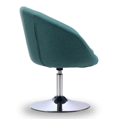 Manhattan Comfort - Hopper Twill Accent Chair with Metal Legs in Sky Blue and Polished Chrome - AC036-SB veiw 3