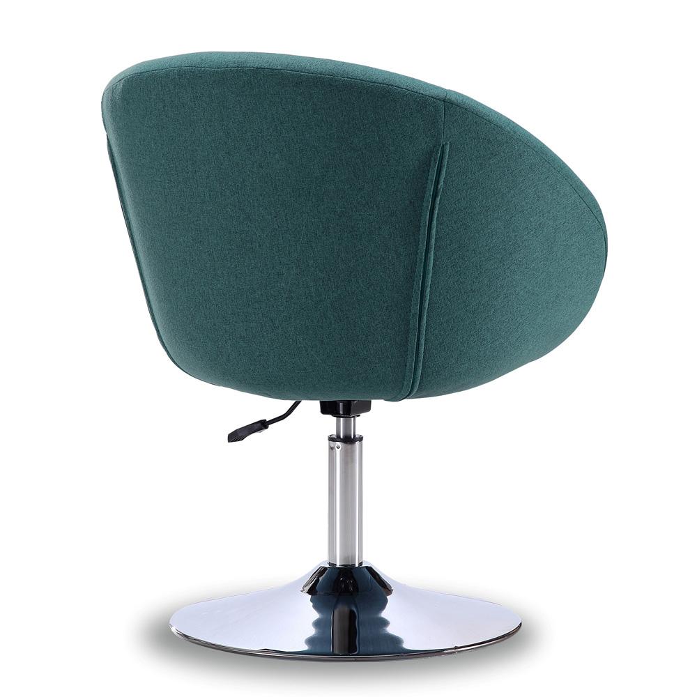 Manhattan Comfort - Hopper Twill Accent Chair with Metal Legs in Sky Blue and Polished Chrome - AC036-SB veiw 4