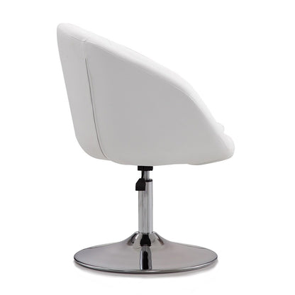 Manhattan Comfort - Hopper Faux Leather Accent Chair with Metal Legs in White and Polished Chrome - AC036-WH veiw 4