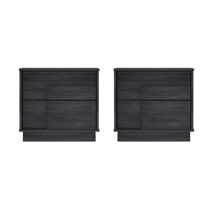 Manhattan Comfort - Horizon Nightstand with 2 Drawers in Charcoal Grey - Set of 2 - 2-NS003-GY veiw 1