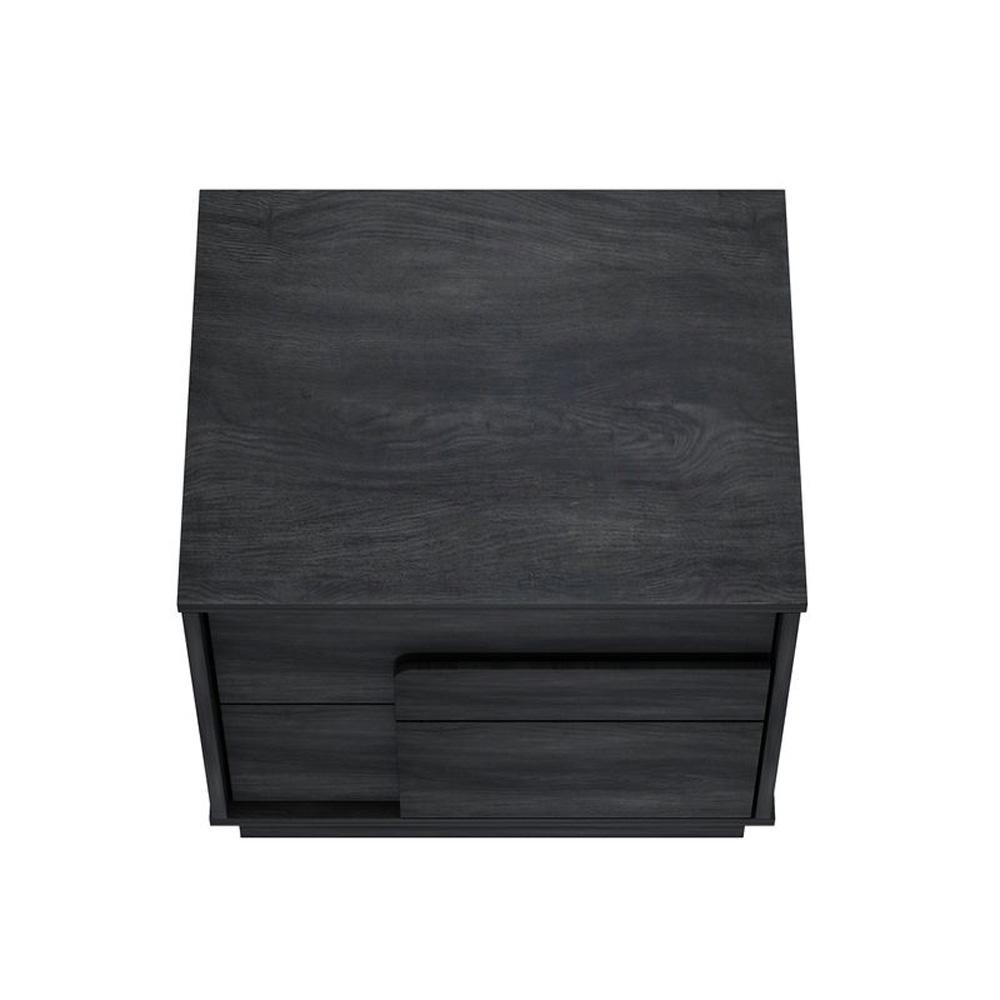 Manhattan Comfort - Horizon Nightstand with 2 Drawers in Charcoal Grey - Set of 2 - 2-NS003-GY veiw 3