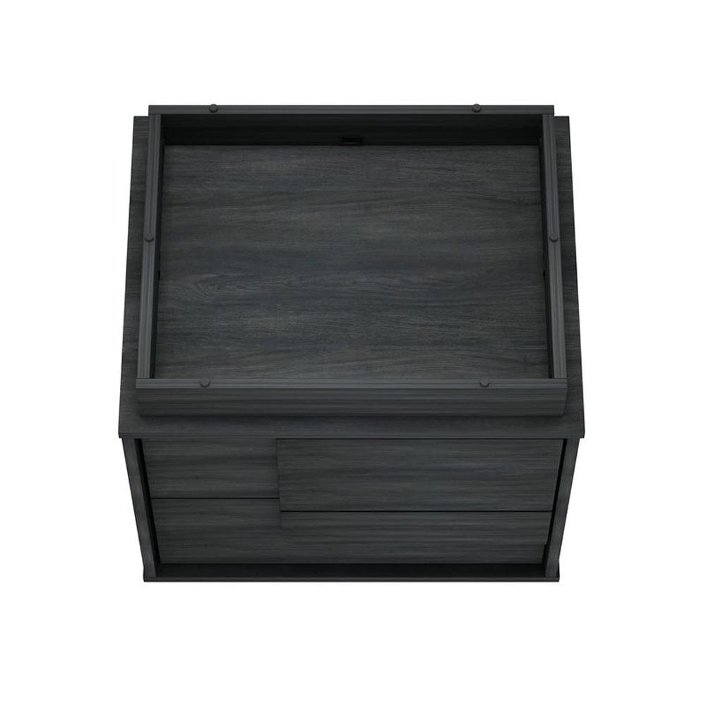 Manhattan Comfort - Horizon Nightstand with 2 Drawers in Charcoal Grey - Set of 2 - 2-NS003-GY veiw 6