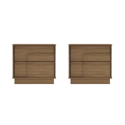Manhattan Comfort - Horizon Nightstand with 4 Drawers in Maple - Set of 2 - 2-NS003-MP veiw 1