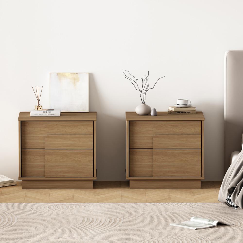Manhattan Comfort - Horizon Nightstand with 4 Drawers in Maple - Set of 2 - 2-NS003-MP veiw 8