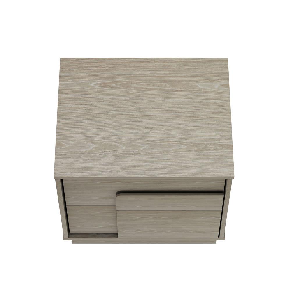 Manhattan Comfort - Horizon Nightstand with 2 Drawers in Whitewashed Oak - Set of 2 - 2-NS003-OK veiw 3
