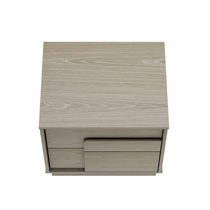 Manhattan Comfort - Horizon Nightstand with 2 Drawers in Whitewashed Oak - Set of 2 - 2-NS003-OK veiw 3