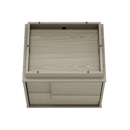 Manhattan Comfort - Horizon Nightstand with 2 Drawers in Whitewashed Oak - Set of 2 - 2-NS003-OK veiw 6
