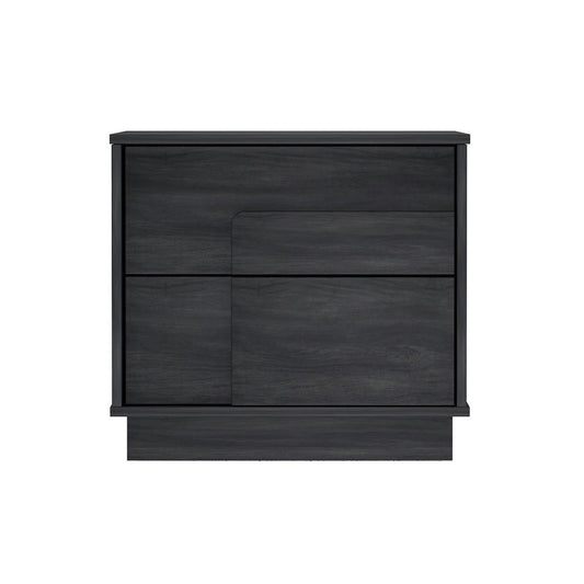 Manhattan Comfort - Horizon Nightstand with 2 Drawers in Charcoal Grey - NS003-GY veiw 1