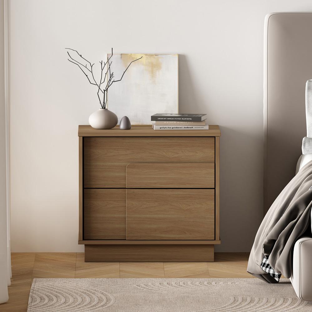 Manhattan Comfort - Horizon Nightstand with 2 Drawers in Maple - NS003-MP veiw 8