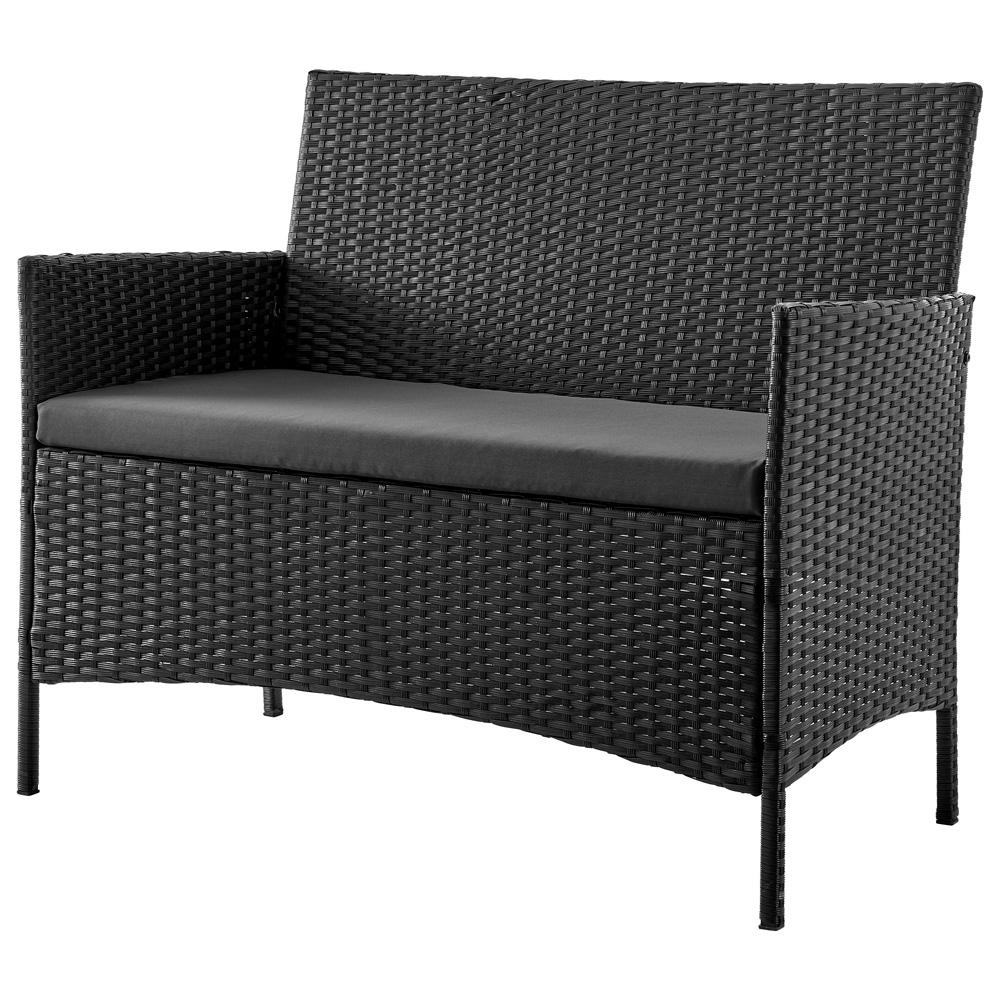 Manhattan Comfort - 4-Piece Imperia Patio Set with Iron Steel Legs in Black and Grey - OD-CV008-GY veiw 2