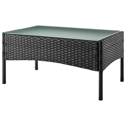 Manhattan Comfort - 4-Piece Imperia Patio Set with Iron Steel Legs in Black and Grey - OD-CV008-GY veiw 3