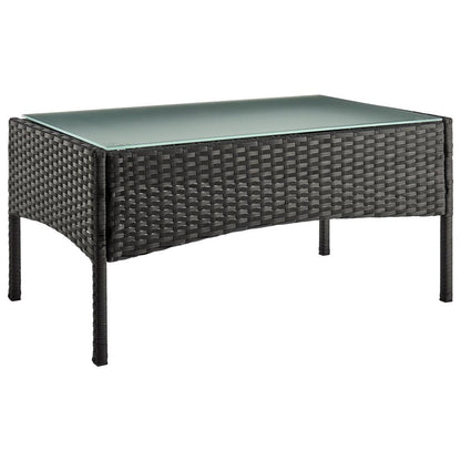 Manhattan Comfort - 4-Piece Imperia Patio Set with Iron Steel Legs in Black and Grey - OD-CV008-GY veiw 6