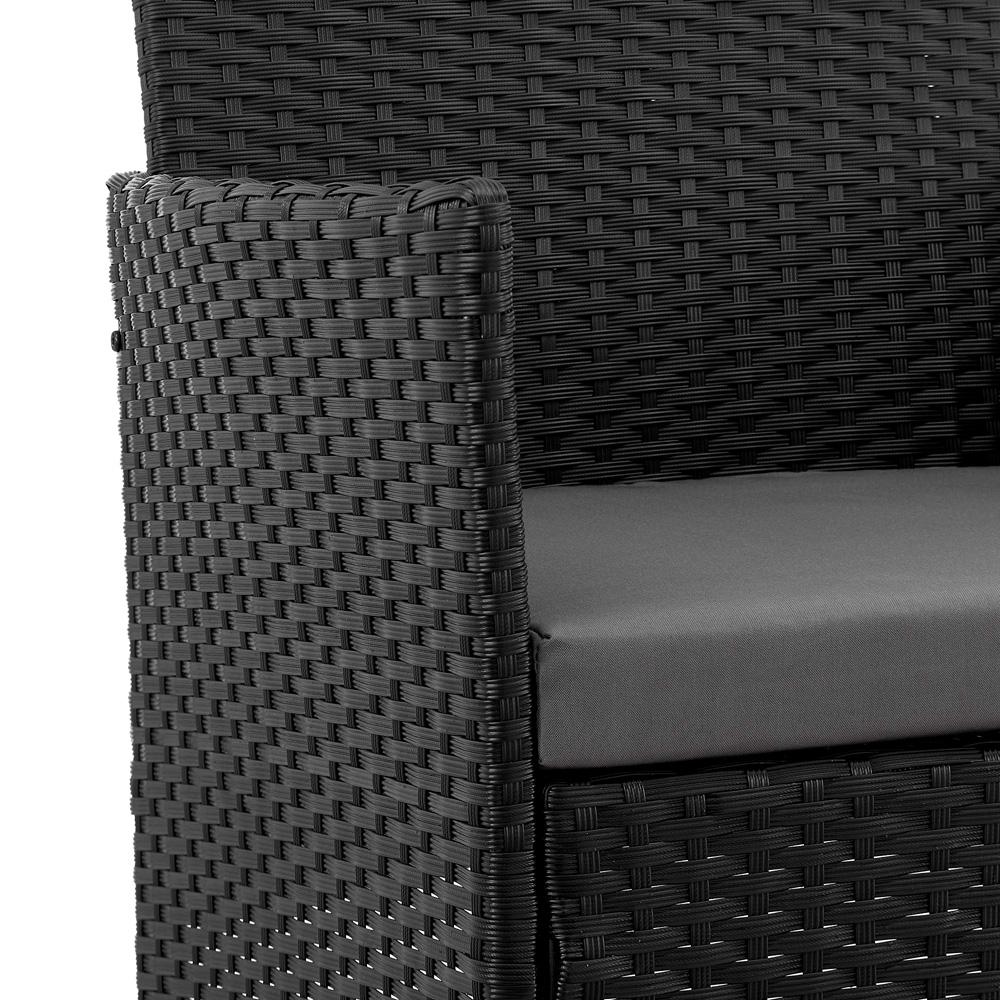 Manhattan Comfort - 4-Piece Imperia Patio Set with Iron Steel Legs in Black and Grey - OD-CV008-GY veiw 10
