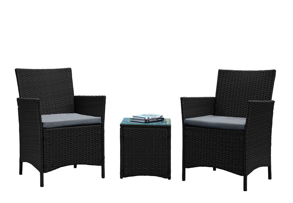 Manhattan Comfort - 3-Piece Imperia Patio Set with Iron Steel Legs in Grey - OD-CV020-GY veiw 1
