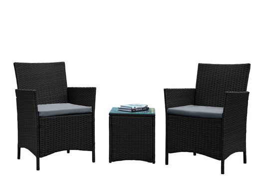 Manhattan Comfort - 3-Piece Imperia Patio Set with Iron Steel Legs in Grey - OD-CV020-GY veiw 1