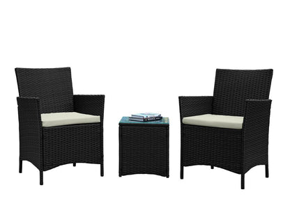 Manhattan Comfort - 3-Piece Imperia Patio Set with Iron Steel Legs in Grey and Cream - OD-CV020-CR veiw 1