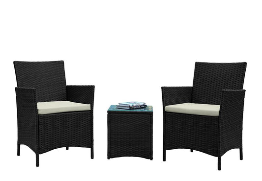 Manhattan Comfort - 3-Piece Imperia Patio Set with Iron Steel Legs in Grey and Cream - OD-CV020-CR veiw 1