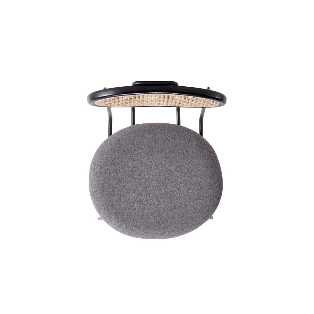 Manhattan Comfort - Jardin Woven Polycotton Dining Chair with Metal Legs in Black and Grey - Set of 4 - 2-DCCA06-GY veiw 6