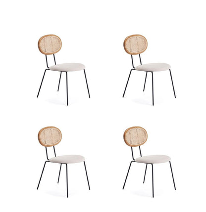 Manhattan Comfort - Jardin Woven Polycotton Dining Chair with Metal Legs in Nature and Oatmeal - Set of 4 - 2-DCCA06-OM veiw 1