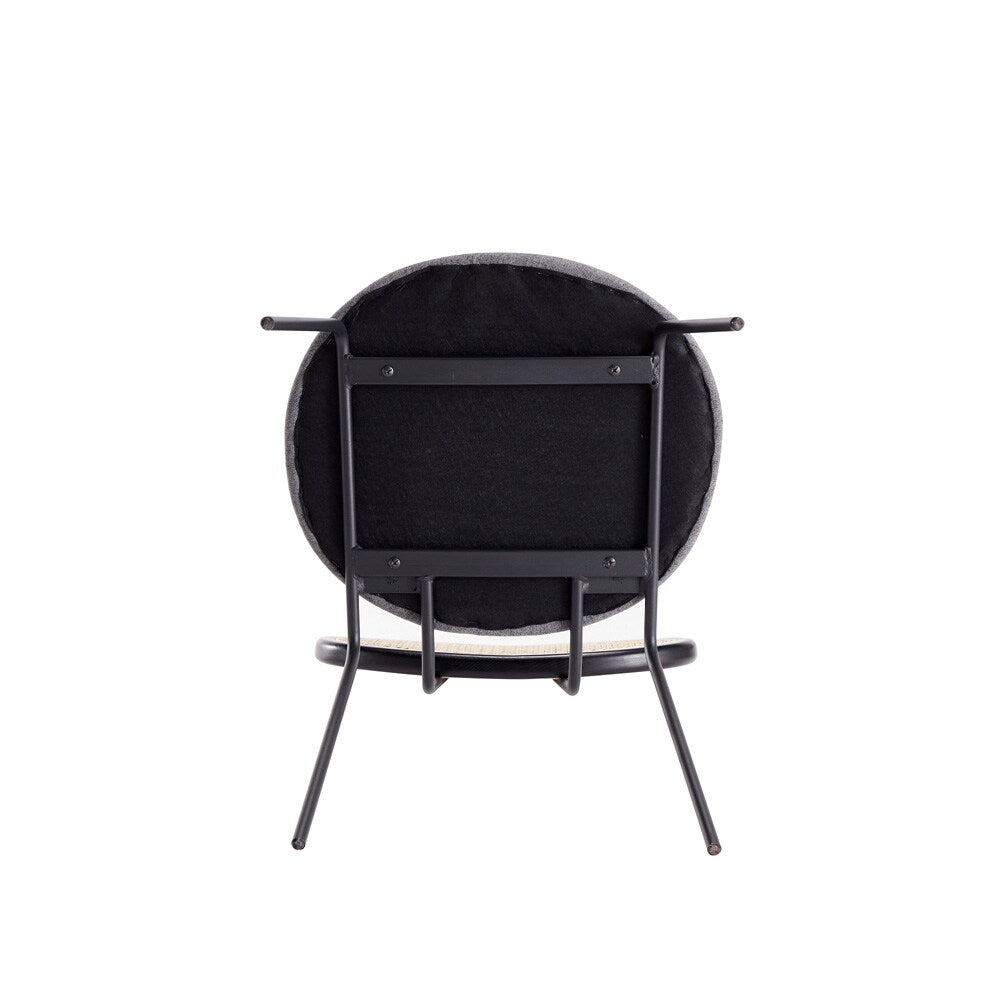 Manhattan Comfort - Jardin Woven Polycotton Dining Chair with Metal Legs in Black and Grey - Set of 2 - DCCA06-GY veiw 7