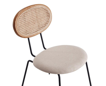 Manhattan Comfort - Jardin Woven Polycotton Dining Chair with Metal Legs in Nature and Oatmeal - Set of 2 - DCCA06-OM veiw 7