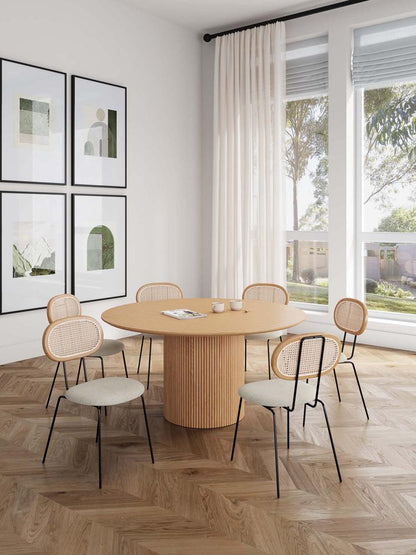 Manhattan Comfort - 7-Piece Jardin and Hathaway Woven Polycotton Dining Set in Nature and OatmealNature - 6-DT05DCCA06-OM veiw 10