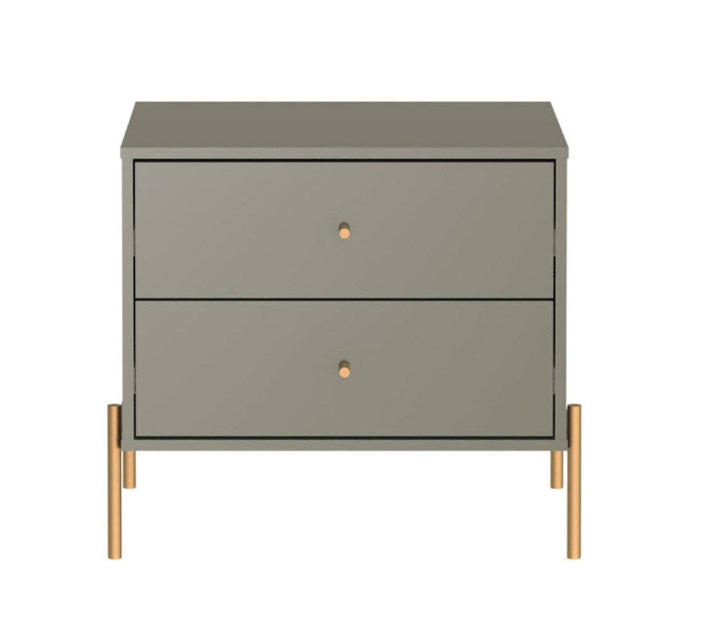 Manhattan Comfort - Jasper Nightstand with 2 Drawers in Grey - 51352 veiw 1