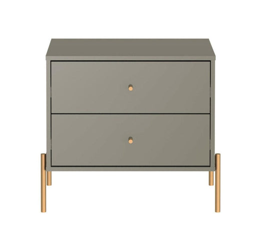 Manhattan Comfort - Jasper Nightstand with 2 Drawers in Grey - 51352 veiw 1
