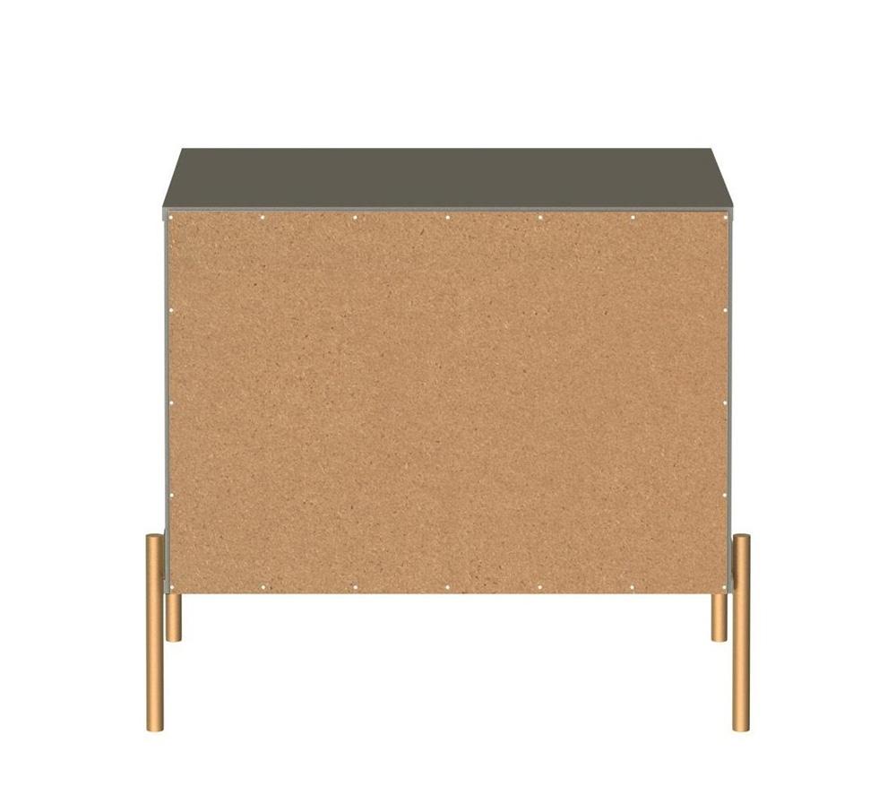 Manhattan Comfort - Jasper Nightstand with 2 Drawers in Grey - 51352 veiw 5