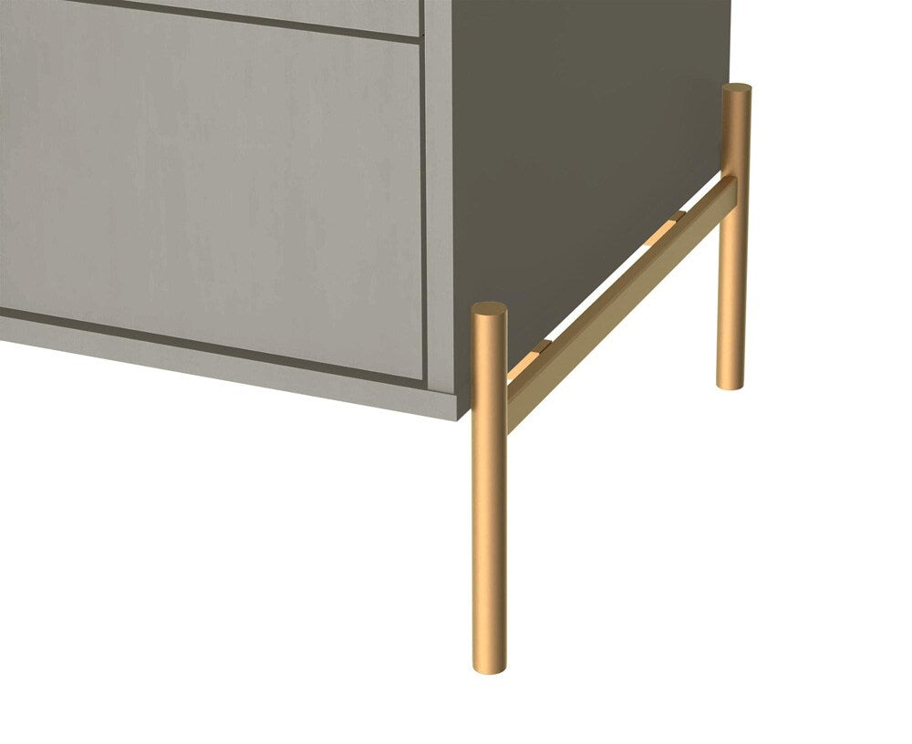 Manhattan Comfort - Jasper Nightstand with 2 Drawers in Grey - 51352 veiw 6
