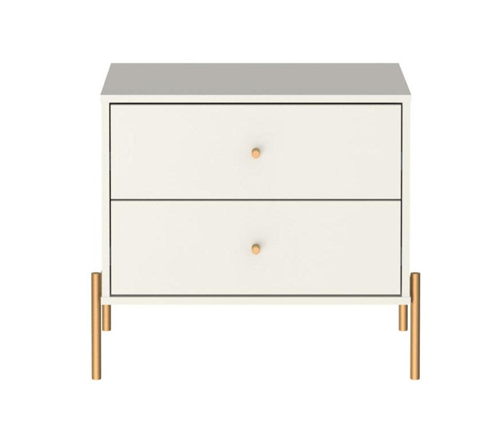 Manhattan Comfort - Jasper Nightstand with 2 Drawers in Off White - 51353 veiw 1