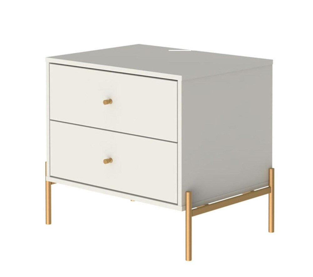 Manhattan Comfort - Jasper Nightstand with 2 Drawers in Off White - 51353 veiw 2