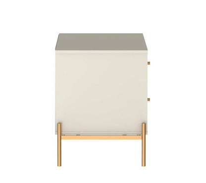 Manhattan Comfort - Jasper Nightstand with 2 Drawers in Off White - 51353 veiw 3