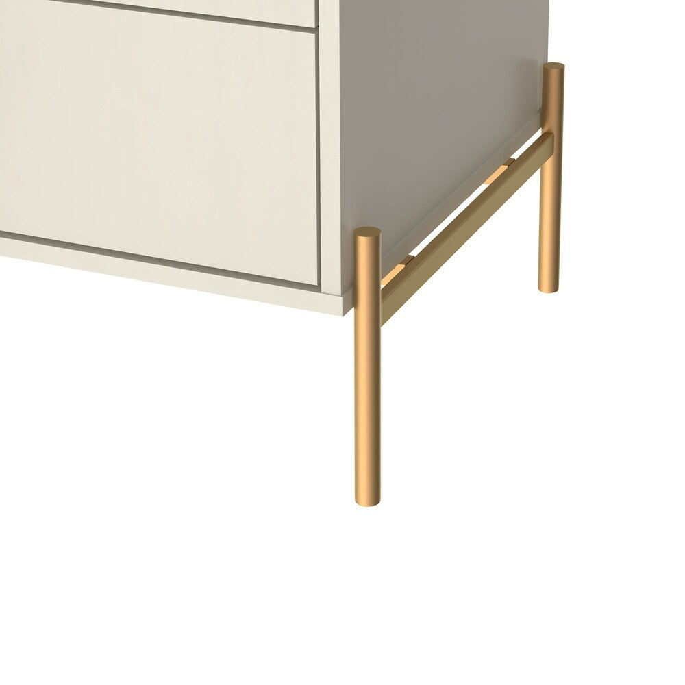 Manhattan Comfort - Jasper Nightstand with 2 Drawers in Off White - 51353 veiw 5