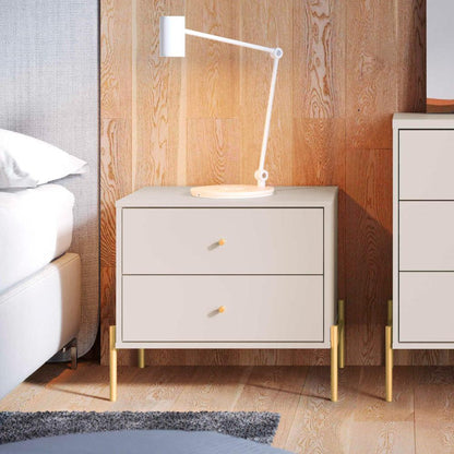 Manhattan Comfort - Jasper Nightstand with 2 Drawers in Off White - 51353 veiw 7