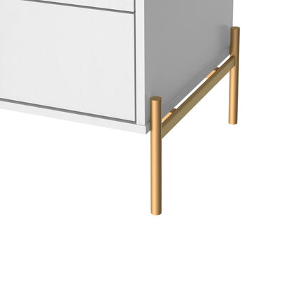 Manhattan Comfort - Jasper Nightstand with 2 Drawers in White Gloss - 51351 veiw 5