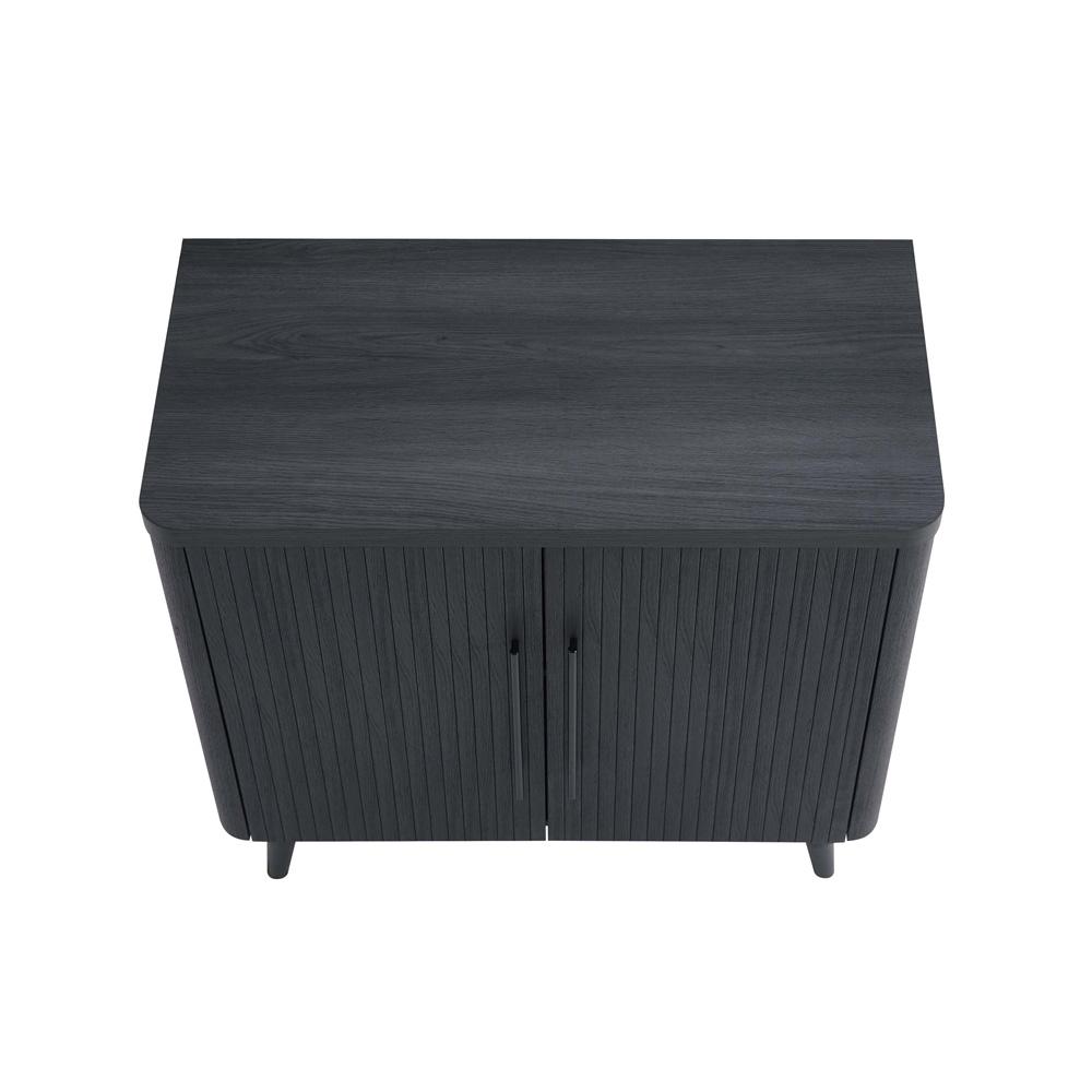 Manhattan Comfort - Jodie Accent Cabinet with 2 Adjustable Shelves in Charcoal Grey - AC001-GY veiw 3