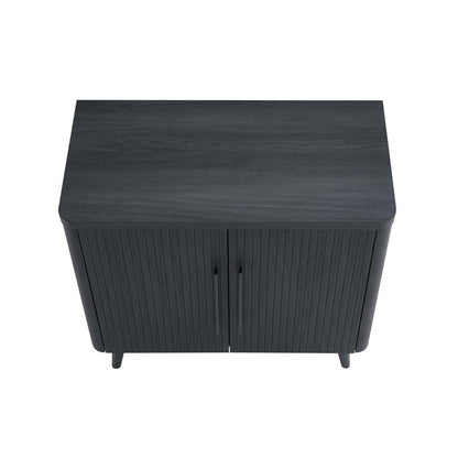 Manhattan Comfort - Jodie Accent Cabinet with 2 Adjustable Shelves in Charcoal Grey - AC001-GY veiw 3