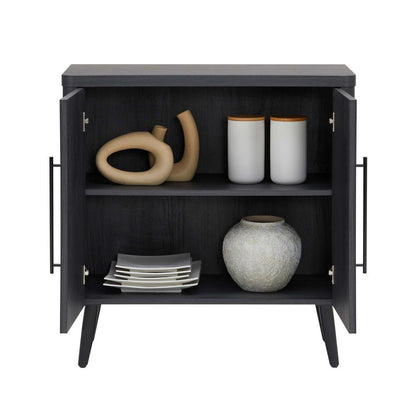 Manhattan Comfort - Jodie Accent Cabinet with 2 Adjustable Shelves in Charcoal Grey - AC001-GY veiw 9