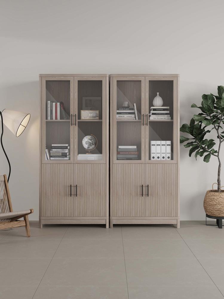 Manhattan Comfort - Jodie Bookcase with 12 Adjustable Shelves in Whitewashed Oak - Set of 2 - 2-BC001-OK veiw 10