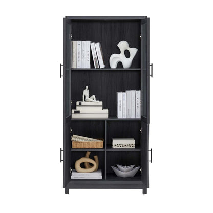 Manhattan Comfort - Jodie Bookcase with 18 Adjustable Shelves in Charcoal Grey - Set of 3 - 3-BC001-GY veiw 9