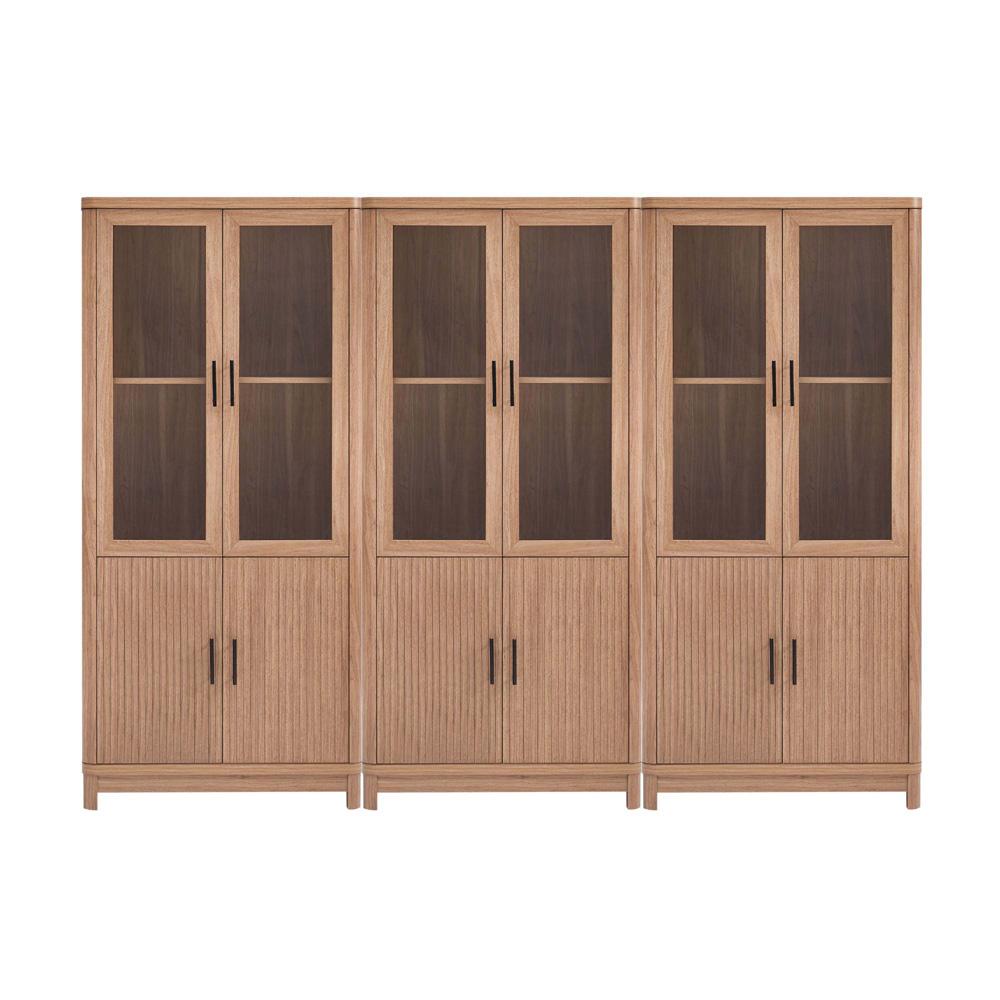 Manhattan Comfort - Jodie Bookcase with 18 Adjustable Shelves in Maple - Set of 3 - 3-BC001-MP veiw 1