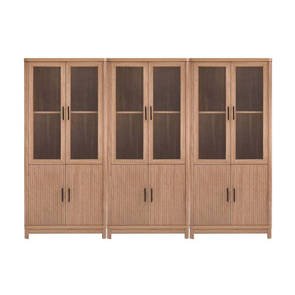 Manhattan Comfort - Jodie Bookcase with 18 Adjustable Shelves in Maple - Set of 3 - 3-BC001-MP veiw 1
