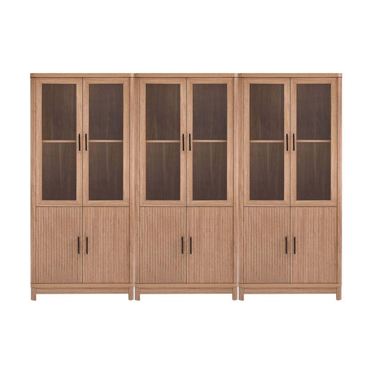 Manhattan Comfort - Jodie Bookcase with 18 Adjustable Shelves in Maple - Set of 3 - 3-BC001-MP veiw 1