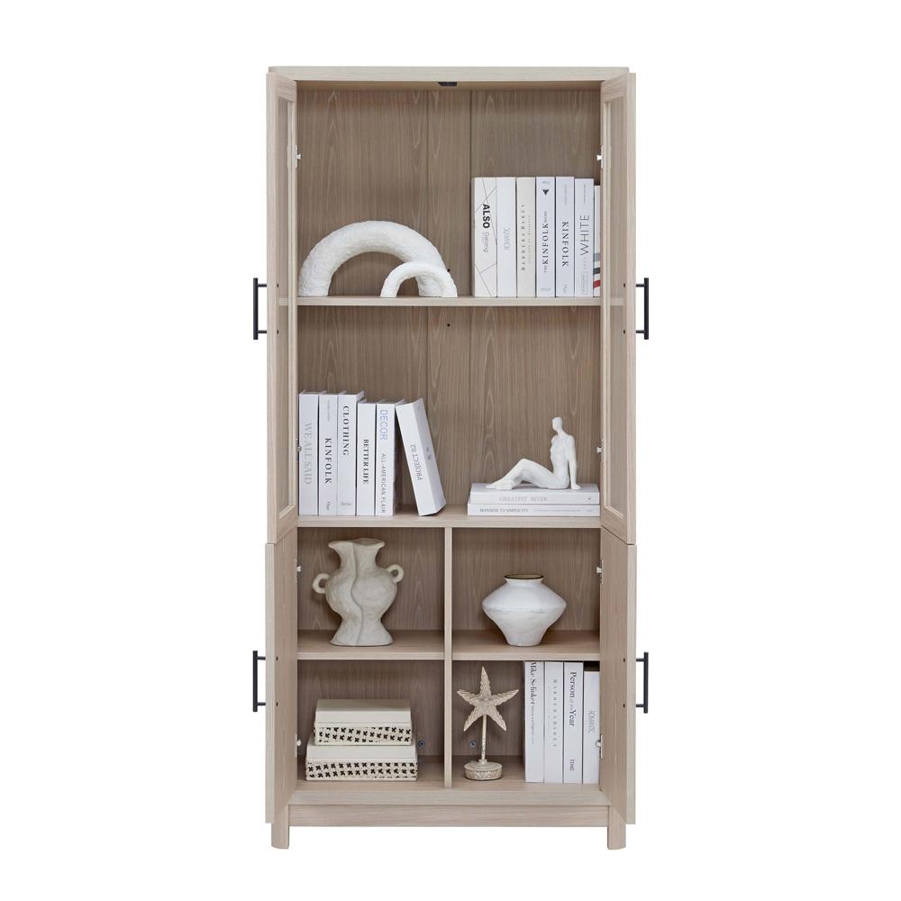 Manhattan Comfort - Jodie Bookcase with 18 Adjustable Shelves in Whitewashed Oak - Set of 3 - 3-BC001-OK veiw 9