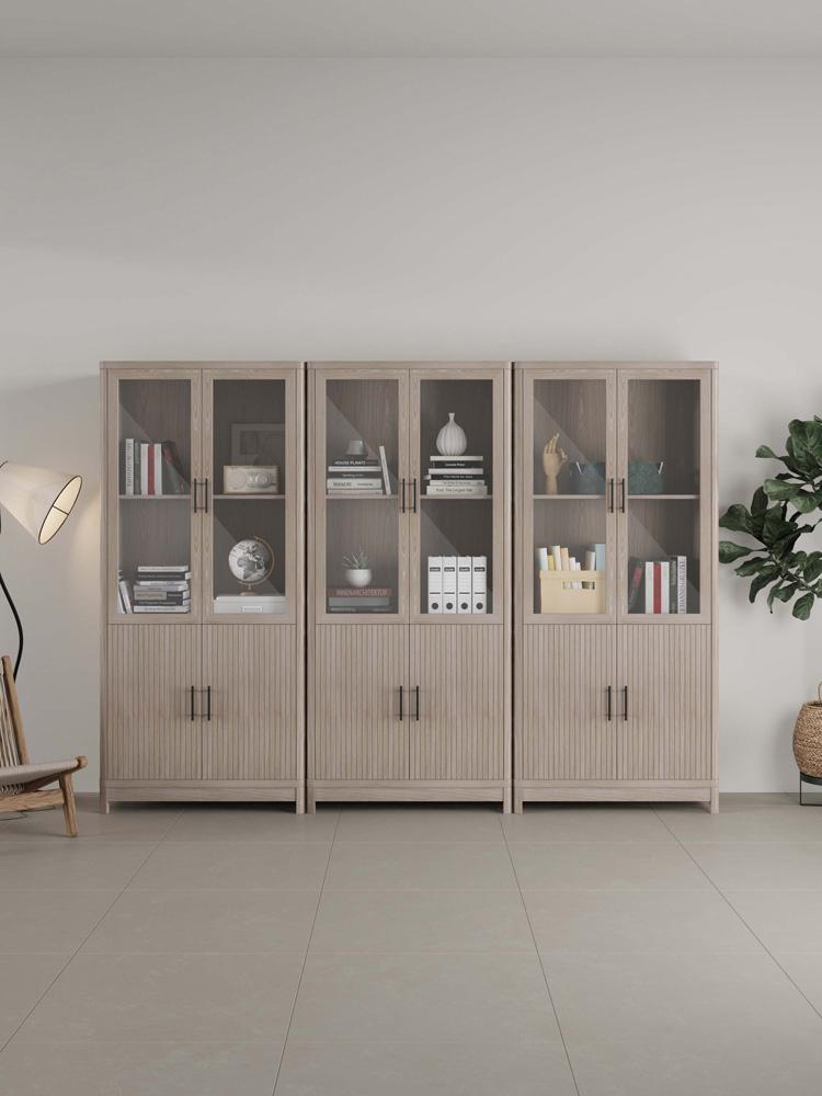 Manhattan Comfort - Jodie Bookcase with 18 Adjustable Shelves in Whitewashed Oak - Set of 3 - 3-BC001-OK veiw 10
