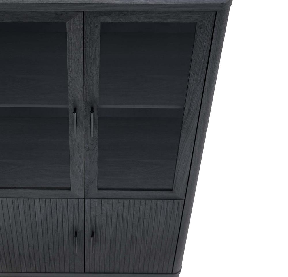Manhattan Comfort - Jodie Bookcase with 6 Adjustable Shelves in Charcoal Grey - BC001-GY veiw 8